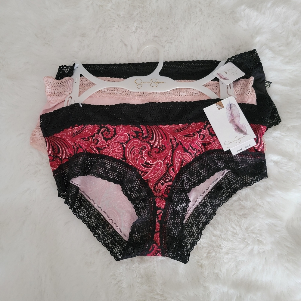 🥀JESSICA SIMPSON BRAND NEW 3-PACK BOYBRIEF FIT PANTIES SIZE M